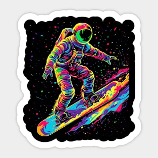 Astronaut Surfing Planet Space Pop Art Sticker